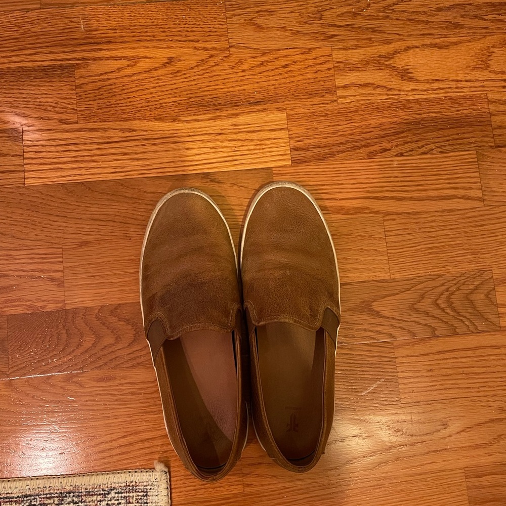 Frye leather slip ons